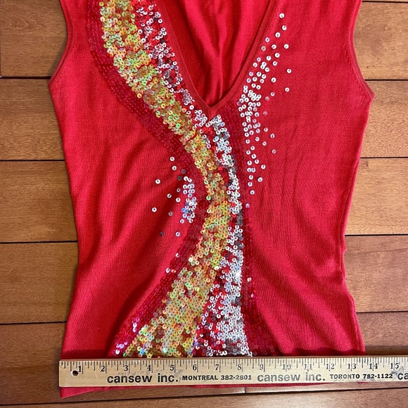 Vintage Red and Gold Sequinned Top - Picture 4 of 4